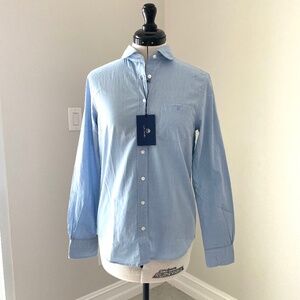 NIB GANT Chambray Ladies Button Up Long Sleeve Shirt Cotton SZ EU 34 US 4